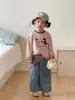 Camiseta infantil de manga comprida, algodão puro, roupa de outono para meninos, feminina cartoon modelagem solta, novo top de bebê para primavera e outono 2026