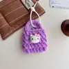 Bolsa para Auriculares Bluetooth Nueva Japonesa y Coreana Dibujo Animado de Pez Pingüino Gato de Peluche Billetera de Punto Monedero Bolsa de Cosméticos