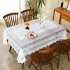 Toalha de Mesa Renda Capa de Sofá com Toque de Luxo Leve, Capa Antiderrapante para Encosto de Sofá Off-White, Toalha de Mesa Atmosfera Retro para Fotografia