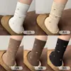 Calcetines Melard Color Café para Mujer, Calcetines de Media Pantorrilla, Calcetines de Algodón para Primavera y Otoño, Calcetines de Lazo Retro de Moda para Combinar con Zapatos Birkenstock, Calcetines Arrugados