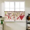 1 Pieza Patrón Multicolor Cortina Corta Cortina de Cocina Media Cortina Transfronteriza Decoración de Ventana Pequeña Poliéster Algodón
