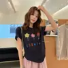 Camiseta de Manga Corta con Estampado Floral Moderno y Juvenil, 100% Algodón para Mujer, Estilo Veraniego, Corte Relajado, Adelgazante, Top Versátil