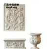 Panel de relieve de pared GRG y juego de macetas decorativas, decoración suave artística para esquinas de sala de estar, adornos tallados, personalizable