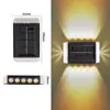 Luminária de Parede Solar Decoração Externa Jardim Pátio Luminária de Parede para Casa À Prova d'Água Luz para Cima e para Baixo Luminária de Parede Decorativa Externa