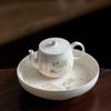 Tetera antigua japonesa de cerámica hecha a mano, juego de té de kung fu, tetera de arroz glutinoso amarilla, tetera pequeña de mano de alta gama, tetera individual para el hogar