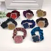 Elástico de Cabelo com Strass Estilo Coreano, Acessório de Cabelo de Veludo Totalmente com Strass, Elástico para Rabo de Cavalo, Corda de Cabelo para Mulheres Atacado
