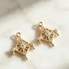 Colgante Pequeño Exquisito Sencillo de Circonita para Joyería DIY Colgante Semi-terminado Accesorios de Cobre Colgante de Lazo con Circonitas Microincrustadas