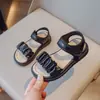 Sandalias para niñas, de verano, suela blanda, antideslizantes, estilo coreano, sandalias romanas, zapatos de princesa de moda, para niños de talla mediana y grande, uso casual