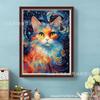 Pintura de diamantes DIY con mosaico de Amazon, gato de color, pintura de ladrillo de diamantes completa, punto de cruz, pintura decorativa, fabricantes transfronterizos, lote
