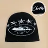 Chapéu de Tricô Jacquard Estrela de Cruzeiro Americano Outono e Inverno para Homens e Mulheres, Quente Reversível Hip-Hop Chapéu para Frio Chapéu Pulôver Atacado