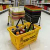 Carrito de la compra de supermercado con ruedas, caja de compra, cesta de mano para tienda de conveniencia, almacenamiento de snacks para centro comercial, cesta de la compra de gran capacidad