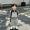 Conjunto para Niños 2026 Nuevo Estilo Primavera y Otoño Ropa Elegante para Niños Chaleco de Otoño para Bebé Camisa Manga Larga Conjunto de Tres Piezas