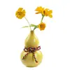 Vaso de cabaça em cerâmica, nova decoração para casa estilo chinês, pequeno vaso simples para flores secas, artesanato de decoração para entrada de sala de estar