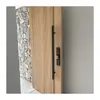 Puerta de entrada de madera maciza con reja para villas de lujo, apartamentos y casas autoconstruidas, puerta de entrada sin pintura con textura natural, diseño minimalista moderno personalizado