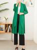 Abrigo trench plisado para mujer 2024 primavera nueva moda diseño elegante cuello bufanda cárdigan largo medio ropa exterior