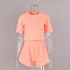 Pijama de Punto Estilo Europeo y Americano Otoño/Invierno 2026 Mangas Cortas Shorts Conjunto Cómodo de Dos Piezas Venta al por Mayor Transfronterizo Color Sólido Ropa de Casa para Mujer