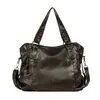 Bolso de hombro de cuero suave de gran capacidad transfronterizo, bolso de mano estilo motocicleta retro, bolso tote casual y elegante