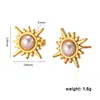 Pendientes Exagerados de Moda Transfronterizos, Diseño de Nicho, Clavos Geométricos en Forma de Corazón de Lujo Ligero, Pendientes de Acero Inoxidable Chapados en Oro de 18 Quilates