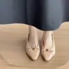 Bailarinas, colección primavera/otoño, zapatos elegantes estilo francés de punta fina, nuevo diseño con tacón oculto, versátiles, zapatos de mujer color nude 2026, punta cuadrada