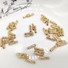 Tubo recto de retención de color oro de 14 quilates, hecho a mano, material para hacer bricolaje, accesorios de joyería, tubo hueco, accesorios para pulseras y collares de 8 mm