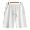 Shorts Estilo Americano Roupa Externa Masculina Verão Algodão Chinês Pesado Calças de Comprimento Médio Estilo Hong Kong Soltas Oversize Calças de Perna Reta para Casais
