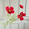 Arreglo floral de 4 cabezas para bodas, con flores de seda, para salón de banquetes, simulación de cosmos, flores falsas.