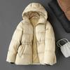 Comercio exterior exportación Alta calidad 90 plumón de pato blanco cintura casual con capucha Joker adelgazante rejuvenecedor chaqueta acolchada tipo pan para mujer