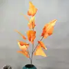 Cor Caramelo Marrom Folhas de Plantas Verdes Decoração de Fundo para Salão de Casamento Folha de Louro Grande Folha Amy Flor de Fruta Artificial Rosa