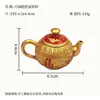 Mini Bule com Alça para Sorte, Peça de Mão Estilo Chinês para Mahjong, Ornamento de Presente Artesanal
