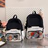 Mochila Estilo Universitario para Estudiantes de Secundaria Femeninas, Linda Bolsa Transparente con Barra Estilo Japonés, Mochila de Gran Capacidad, Tendencia en Mochilas para Estudiantes