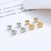 Clavos para Orejas de Hilo de Flor de Cerezo para Mujer de Plata de Ley 925 Sencillos para Instagram Pequeños y Exquisitos Clavos para Orejas Accesorios para Orejas de Gama Alta de Nicho