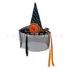 Atacado do Fabricante Transfronteiriço Novos Chapéus de Mago Estampados para Halloween, Chapéus de Bruxa, Chapéus de Adereços para Fantasias de Festa