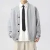 Suéter de punto de lujo ligero estilo americano para hombre talla grande, chaqueta cárdigan de otoño e invierno, versión coreana, estilo casual maduro, sudadera casual holgada con botones