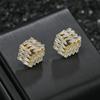 Brincos Personalizados da Moda, Brincos de Luxo e Elegantes para Meninas, Brincos Geométricos Hexagonais Estilo Coreano, Agulhas Simples de Prata S925