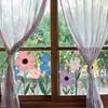 Pegatinas Electrostáticas Brup Macarrón Dibujos Animados Racimo de Flores Abeja Ventana Vidrio Ventana de Exhibición Pegatinas Decorativas Hs-Jd5065C