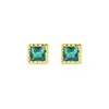 Pendientes Cuadrados de Circonita Verde para Mujer, Simples, Mini, Compactos, Versátiles, Elegantes, de Moda y Exquisitos Accesorios de Diseño