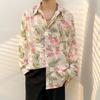 Camisa de hadas para hombre Primavera y Otoño divertida camisa estampada para hombre manga larga estilo Hong Kong suelta moda casual abrigo japonés