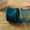 Stock Listo del Fabricante 4cm 10 Yardas Borde Liso Cola de Pez Ondulada Cinta de Hilo para Ramo de Flores Embalaje Cinta para Borde de Pastel Hecho a Mano DIY