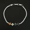 Moderna Cadena de Tenis Pulsera de Trébol de Cuatro Hojas Flor Completa de Circonita Nuevo Producto Transfronterizo Lujo Ligero Venta Caliente Transfronteriza