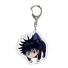Atacado de Anime Jujutsu Kaisen Mercadoria de Anime Feito por Fãs Versão Q Chaveiro Acrílico Transparente Pingente para Mochila de Estudante
