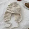 2024 Nuevo Sombrero de Punto Estilo Coreano con Protección para las Orejas Sombrero de Lana Otoño e Invierno Sombrero Lei Feng Sencillo Cálido para la Cara Pequeña Moda
