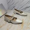 Zapatos Mary Jane para Mujer 2026 Nuevo Otoño, Puntera Cuadrada, con Pedrería, Correa Única de Velcro, Suela Suave, Boca Baja, Tacón Grueso, para Combinar con Faldas