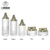 Nueva botella de diamante de grano vertical de alta gama 100ml botella de loción de agua 40ml botella de base de esencia 30-50g botella de vidrio para crema