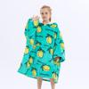 Manta Perezosa con Capucha para Niños Ropa de Casa, Talla Grande Estampada de Franela de Cordero Doble Capa Engrosada Sudadera para Niñas, Forro Polar Engrosado