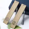 Marcador de Libro Rejilla de Madera Hueca de Sándalo, Marcador de Madera Maciza Retro Artístico Caja de Regalo, Regalo Exquisito