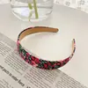 Diadema Ancha Estilo Francés Versátil Tela Floral Pinza para el Cabello Goma para el Cabello Diadema Coreana de Moda Venta al por Mayor Diseño de Corona Alta