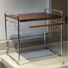 Estante para Horno de Microondas Doméstico Estilo Vintage con Cesta Deslizable, Estante de Almacenamiento para Encimera de Cocina, Estante de Escritorio para Olla Arrocera