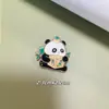 Insignia de Pin Metálica de Panda de Sichuan Lindo Bambú Verde Sandía Broche para Ropa de Panda Premio Estudiantil Decoración para Mochila Escolar