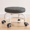 Taburete Pequeño Giratorio para Uso Doméstico, Banco Pequeño con Ruedas, Taburete Bajo para Apartamentos de Alquiler, Taburete Redondo de Ahorro de Espacio de Moda