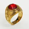 Anillo de Acero de Titanio para Hombre Vintage Route 66 Grabado y Tallado con Circonita Negra